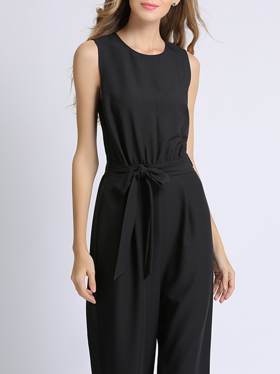 Stylewe Black Shift Casual Going Out Daily Solid Jumpsuit