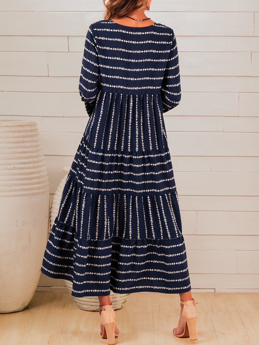 Stylewe Party Dresses Long Sleeve Casual Dresses Daily ALine V Neck