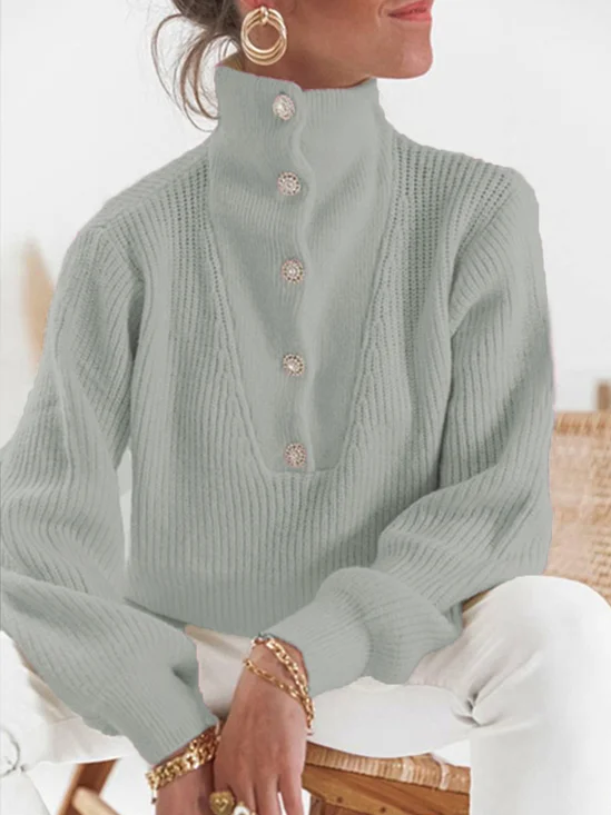 Pull Quotidien Plain Boutonné