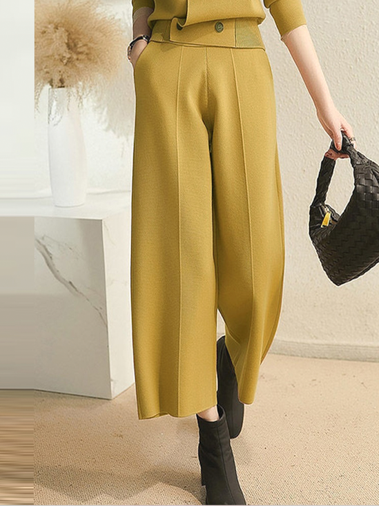 Pantalons Femmes Plain Printemps / Automne Urbain Polyester Naturel Poids lourd Quotidien Pantalon à la cheville Droit