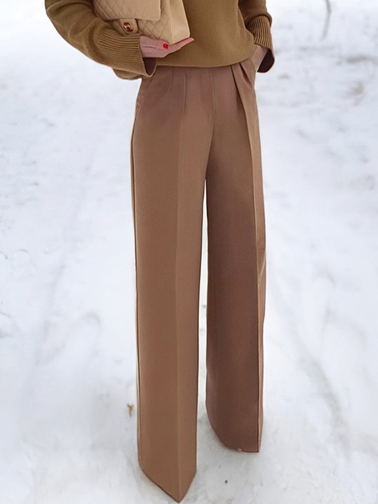Mode Pantalons Femmes Plain Printemps / Automne Urbain Polyester Coupe Régulière Faire la navette Pantalon droit Droit Régulier