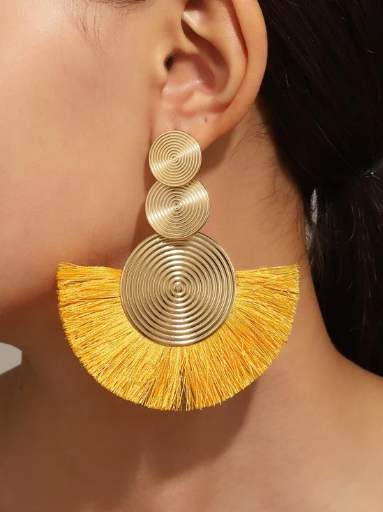 Boucles d'oreilles Femme Bloc de Couleur Toutes Les Saisons Vacances Quotidien Métal Frange Pendre