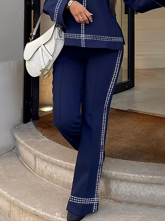 Pantalons Bloc de Couleur Printemps / Automne Urbain Coupe Régulière Faire la navette Pantalon droit Droit Régulier Poche Couture pour Femmes