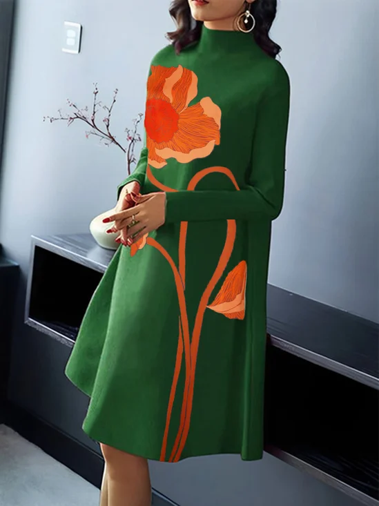 Robes Femmes Décontracté Floral Été Polyester Imprimé Micro-élasticité Ample Régulier Non