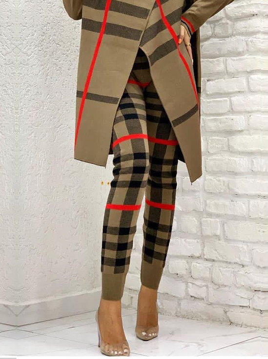 Pantalons Femmes Géométrique Printemps / Automne Urbain Polyester Naturel à Haute Élasticité Serré Collant Régulier