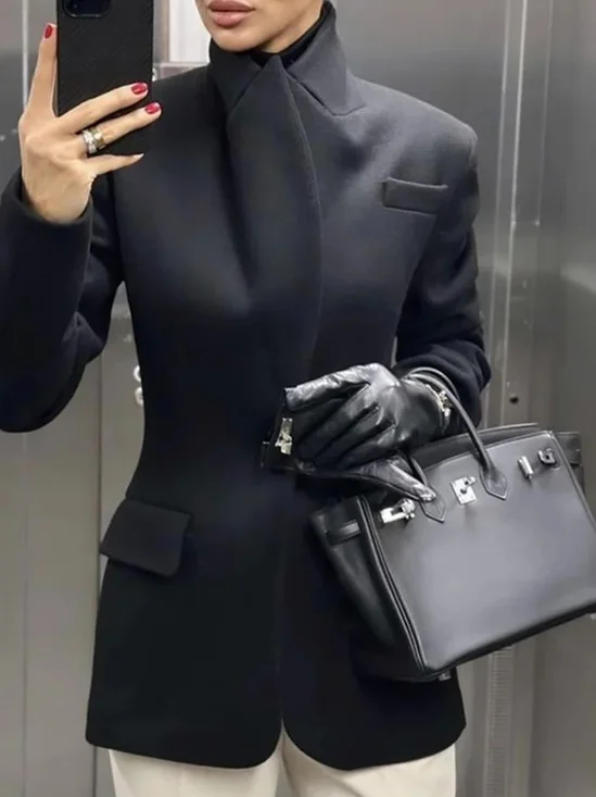 Blazers Femmes Plain Printemps / Automne Urbain Coupe Régulière Faire la navette Manches Longues Régulier Régulier Manches régulières