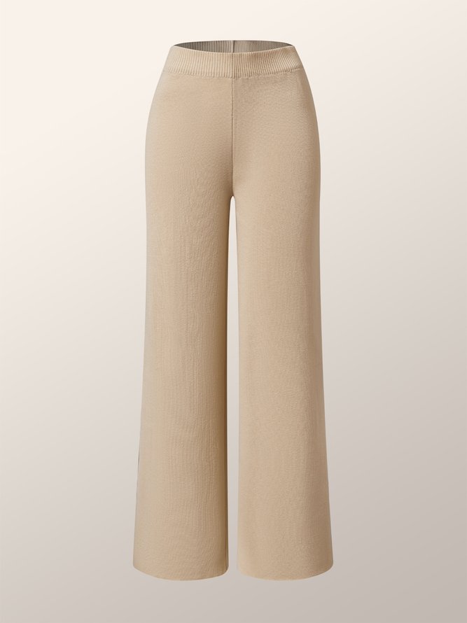 Pantalons décontractés Plaine Simple Automne Naturel Quotidien Ample Pantalon à jambes larges Long H-Line pour Femme