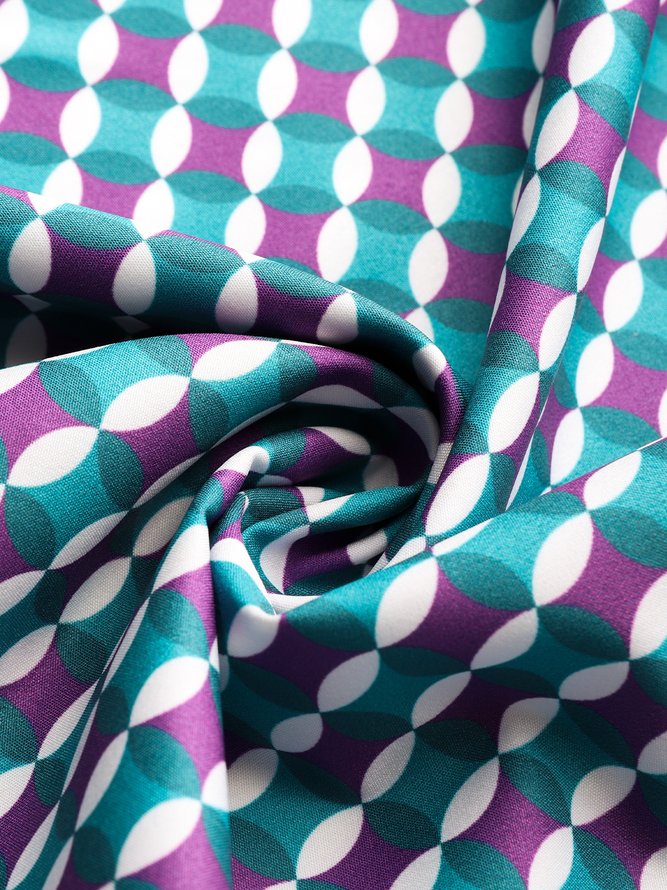 Robes femmes à pois automne élé lanterne manches pas d'élasticité mi taille trois quarts s-ligne hanche jupe