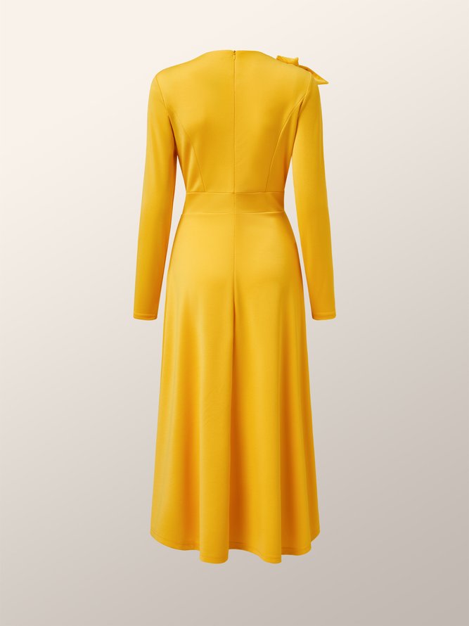 Robes Femmes Plain Automne Élégant Polyester à Haute Élasticité Quotidien Long Manches Longues Régulier