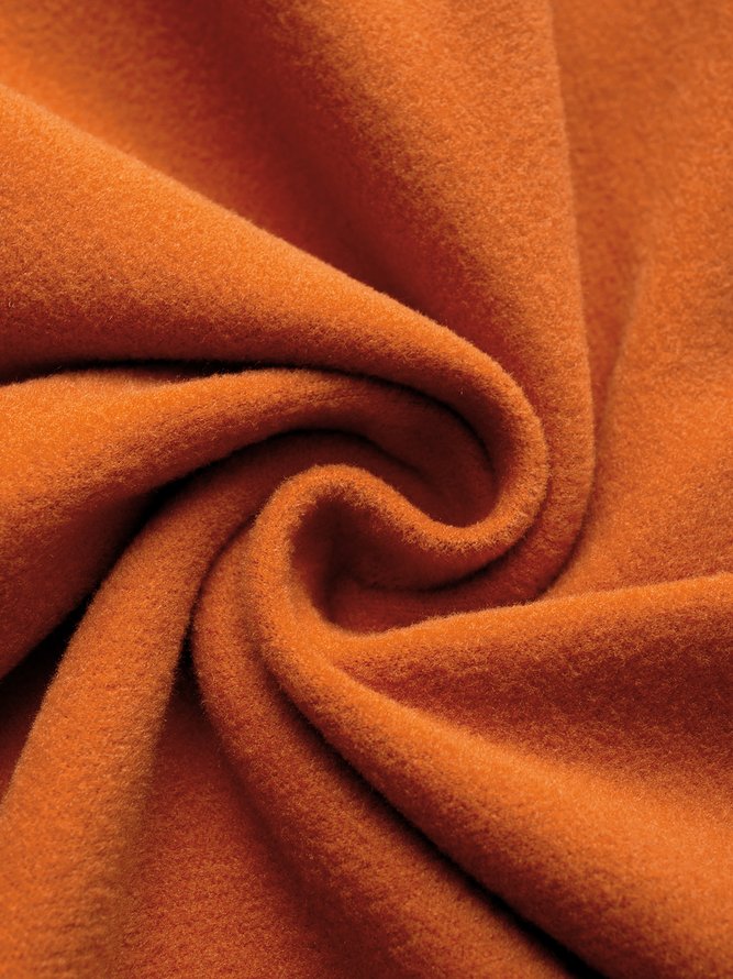 T-Chemise Plain Hiver Simple Col V à Haute Élasticité Coupe Régulière Manches Longues Régulier H-ligne pour Femmes