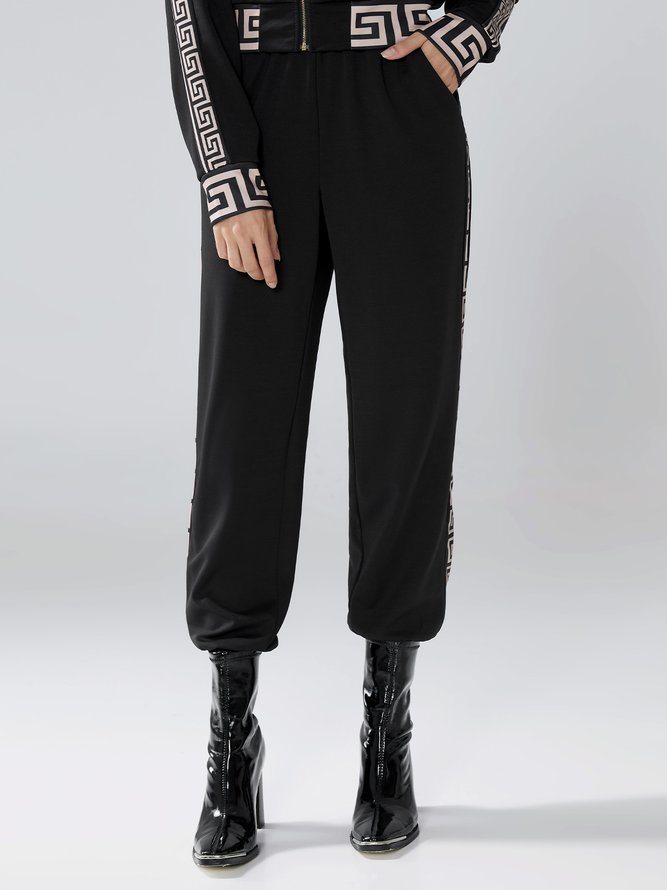 Pantalons de Survêtement Décontracté Plain Automne Polyester Micro-élasticité Quotidien Coupe Régulière Taille Moyenne Régulier Taille pour Femmes