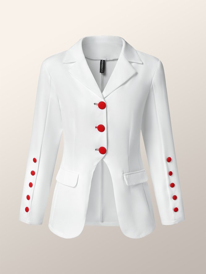 Blazer Femme Plaine L'automne Elé Polyester Quotidien Manches Longues Normal Normal Autres
