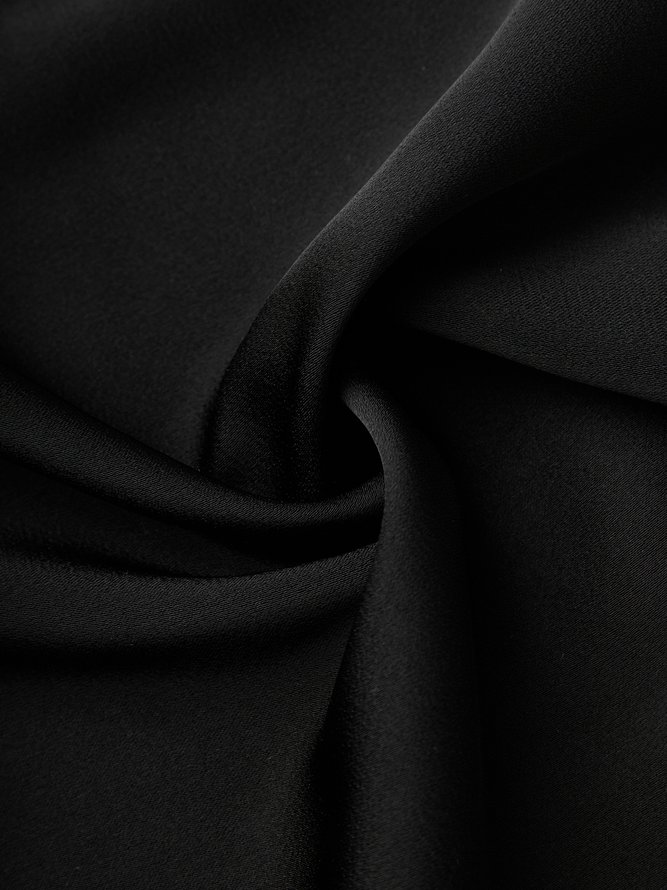 Blouse Femmes Plain Hiver Élégant Polyester Aucune élasticité Ample Manches Longues H-ligne Col de Chemise