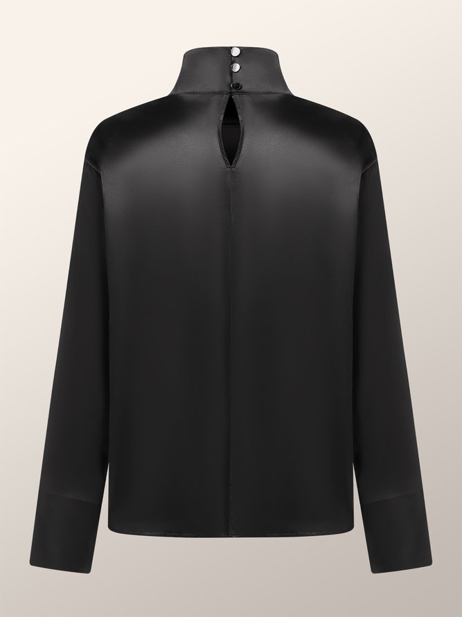 Blouse Plain Hiver Urbain Aucune élasticité Quotidien Coupe Régulière Boutons Régulier Régulier pour Femmes