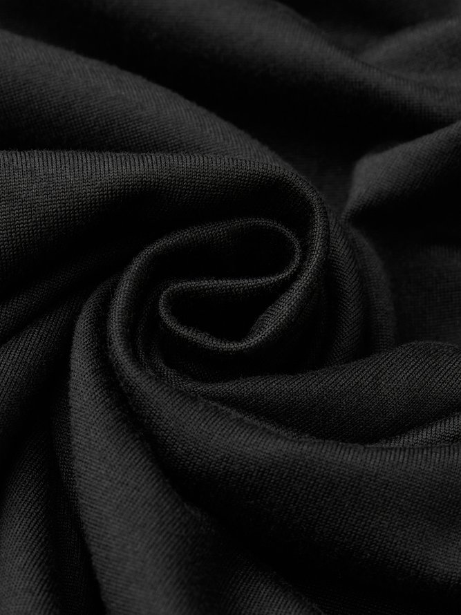 Robes Plaine Simple Automne Haute Élasticité Quotidien Longue Robe T-Shirt en Coton Mélangé S-Line pour Femme