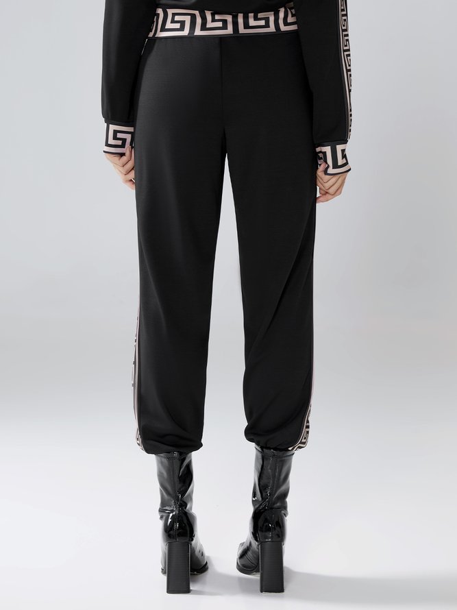 Pantalons de Survêtement Décontracté Plain Automne Polyester Micro-élasticité Quotidien Coupe Régulière Taille Moyenne Régulier Taille pour Femmes
