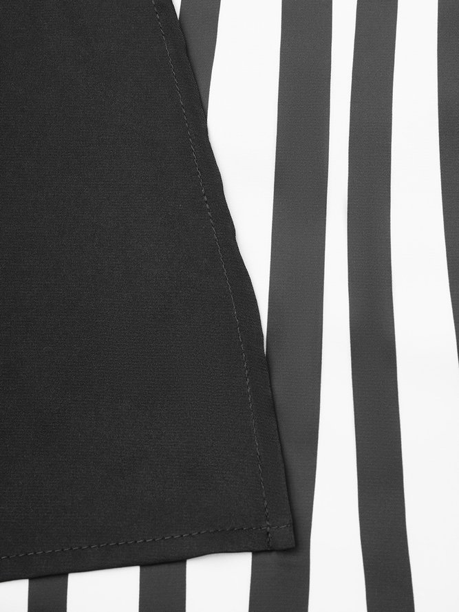 Blouse Rayé Printemps Urbain Polyester Quotidien Coupe Régulière Manches Longues Régulier H-ligne pour Femmes