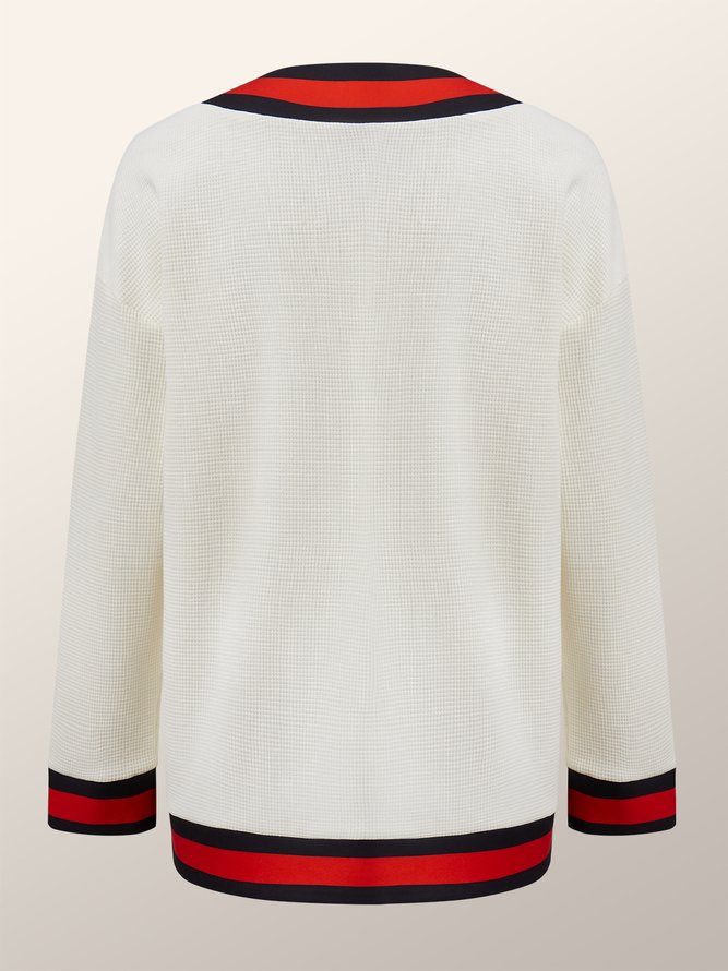 Autre Manteau Rayé Hiver Urbain Polyester Naturel Poids lourd Quotidien Manches Longues Mi-longue-Long pour Femmes