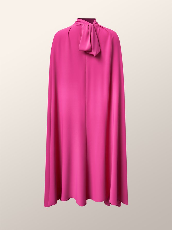 Mariage Robe & Fête Robe Plain Printemps Élégant Polyester Naturel Mariage Ample Mi-longue A-ligne pour Femmes