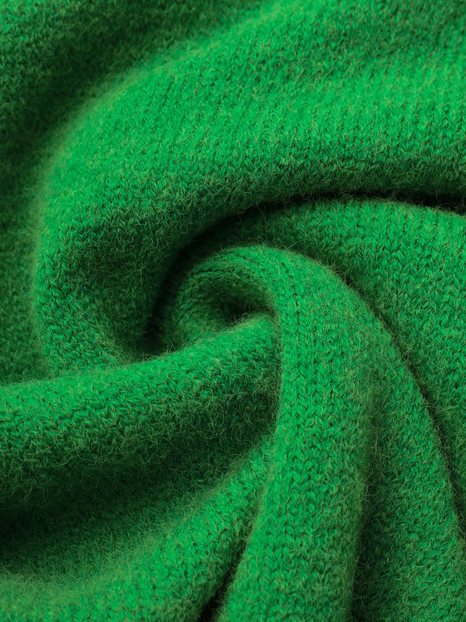 Pull Femmes Bloc de Couleur Printemps Urbain Ample Manches Longues Col Roulé Régulier Droit Régulier