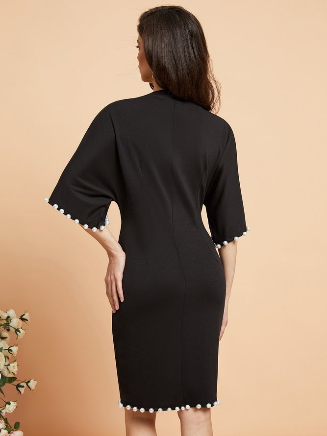 Robes Femmes Élégant Unicolore Automne Micro-élasticité Quotidien Coupe Régulière Jersey Demi Manche Ligne T