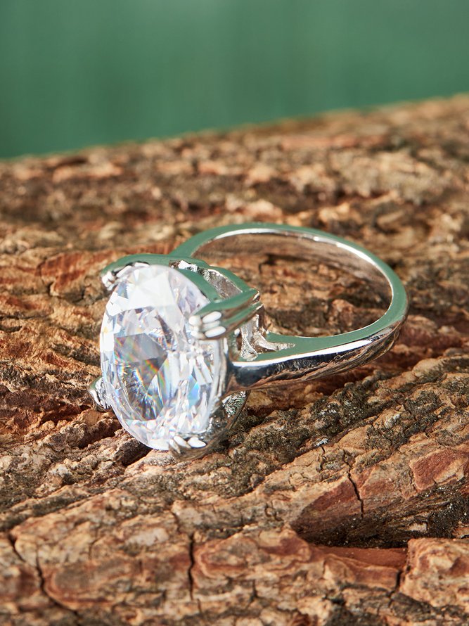 Bague Plain Toutes Les Saisons Fête Avec Faux Diamant Fête Avec Faux Diamant Avec Faux Diamant Nouvel An Bague pour Femmes