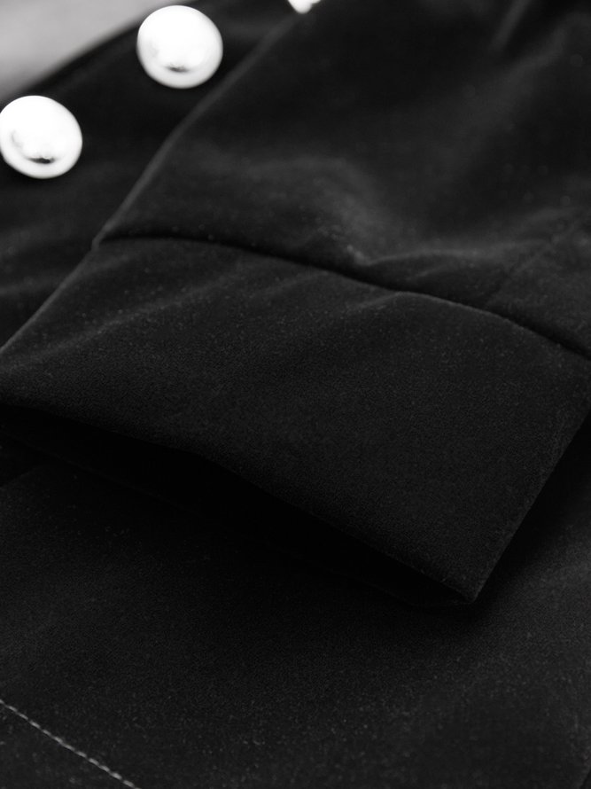 Blouson Plain Printemps Urbain Quotidien Coupe Régulière Col Rond Régulier Ligne X Régulier pour Femmes