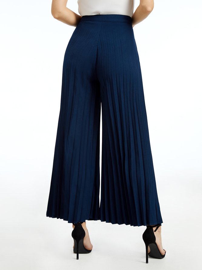 Mode Pantalons Plain Printemps Urbain Naturel Ample Faire la navette Long H-ligne Régulier pour Femmes
