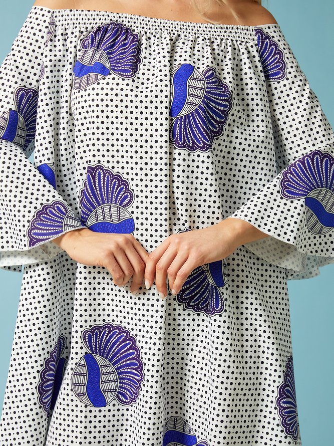 Robes Femmes Floral Printemps Élégant Aucune élasticité Quotidien Ample Jupe Manches 3/4 A-ligne