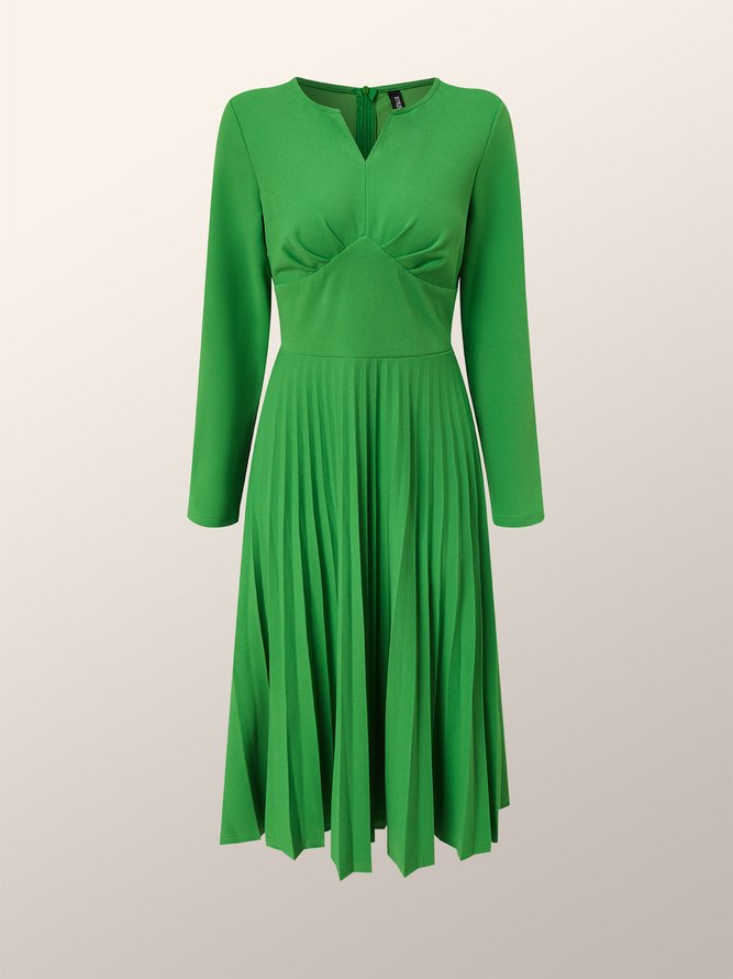 Robes Plain Printemps Élégant Naturel Micro-élasticité Quotidien Coupe Régulière Mi-longue Ligne X pour Femmes