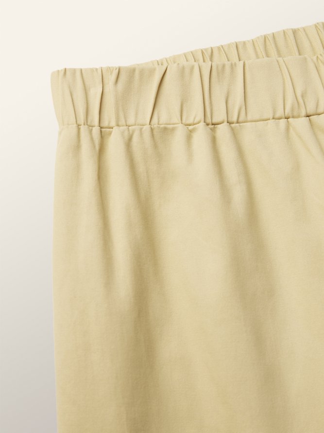 Décontracté Pantalons Femmes Décontracté Plain Printemps Taille Haute Quotidien Coupe Régulière Bande Élastique Pantalon à la cheville Régulier