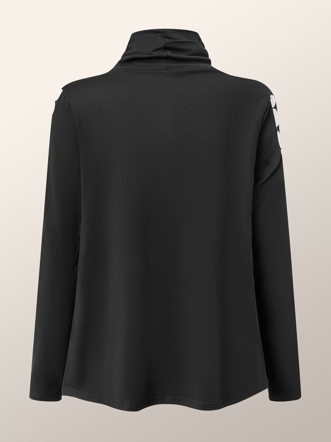 Tops Femmes Plain Printemps Urbain Polyester Micro-Élasticité Ample Manches Longues Régulier Régulier