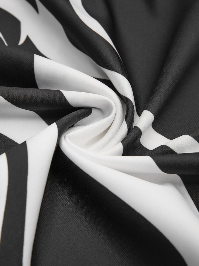 Robes Rayé Printemps Élégant Polyester Une Épaule Dénudée Naturel Quotidien Manches Longues S-Ligne pour Femmes