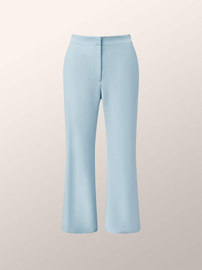 Mode Pantalons Femmes Plain Printemps Élégant Polyester Quotidien Coupe Régulière Taille Moyenne Pantalons à Jambe Large Long