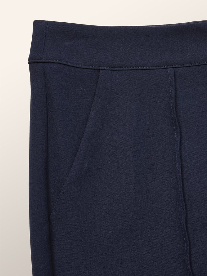 Mode Pantalons Femmes Plain Printemps Urbain Taille Haute Aucune élasticité Quotidien Long x-ligne Régulier