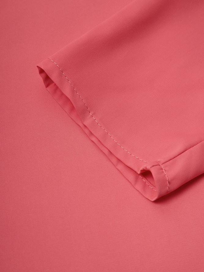 Robes Plain Printemps Élégant Aucune élasticité Quotidien Coupe Régulière Manches Longues Col Rond Régulier pour Femmes