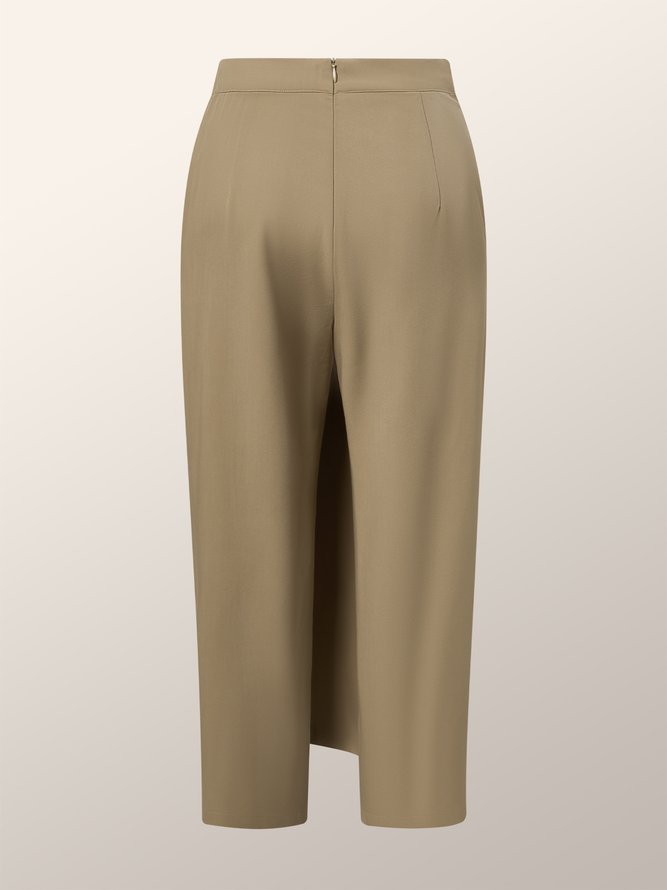 Mode Pantalons Femmes Plain Toutes Les Saisons Urbain Polyester Naturel Aucune élasticité Coupe Régulière Pantalon droit Régulier