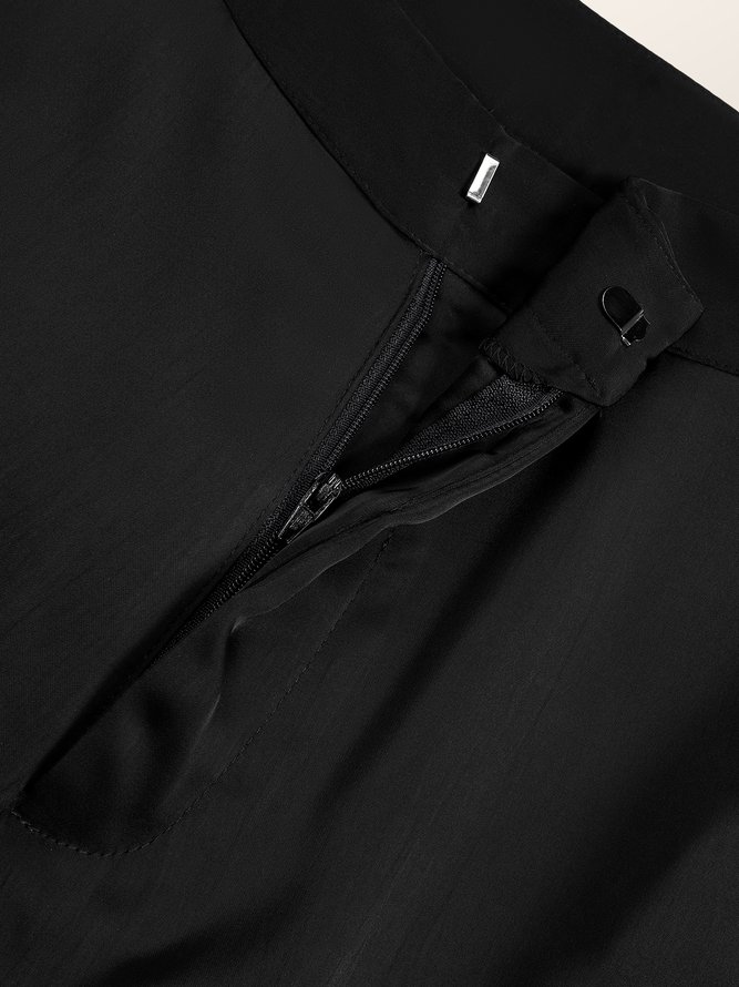 Mode Pantalons Femmes Plain Printemps Urbain Polyester Aucune élasticité Quotidien Ample Pantalon droit Long