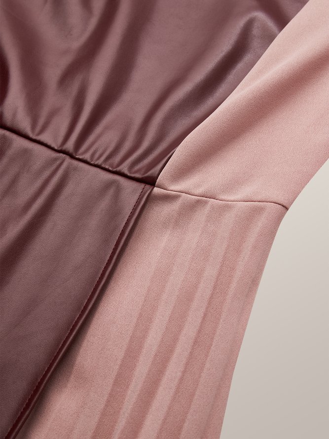 Robes Femmes Bloc de Couleur Hiver Élégant Aucune élasticité Quotidien Coupe Régulière Mi-longue Taille Moyenne x-ligne