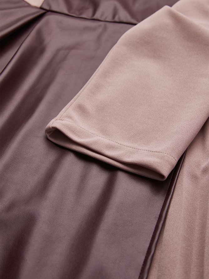 Robes Femmes Bloc de Couleur Hiver Élégant Aucune élasticité Quotidien Coupe Régulière Mi-longue Taille Moyenne x-ligne