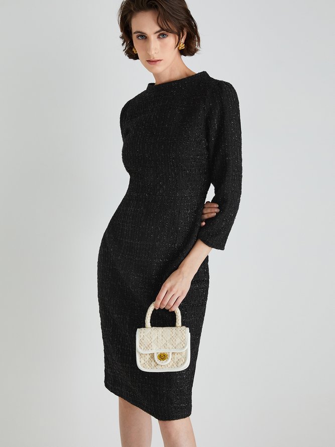Robes Femmes Plain Automne Élégant Polyester Taille Haute Serré Mi-longue Régulier Jupe hanche