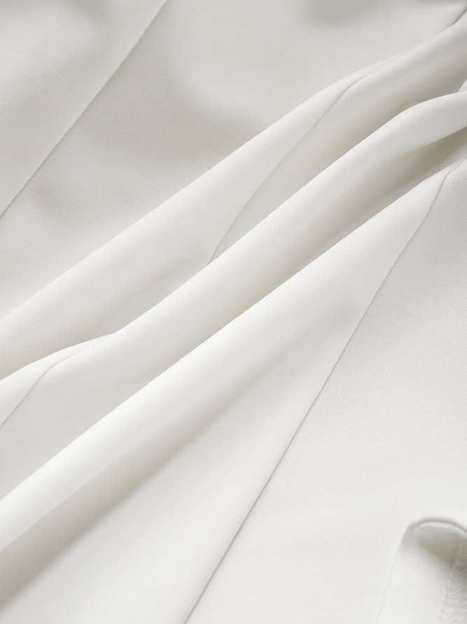 Blazer Plain Automne Élégant Polyester Naturel Aucune élasticité Manches Longues Ligne X Régulier pour Femmes