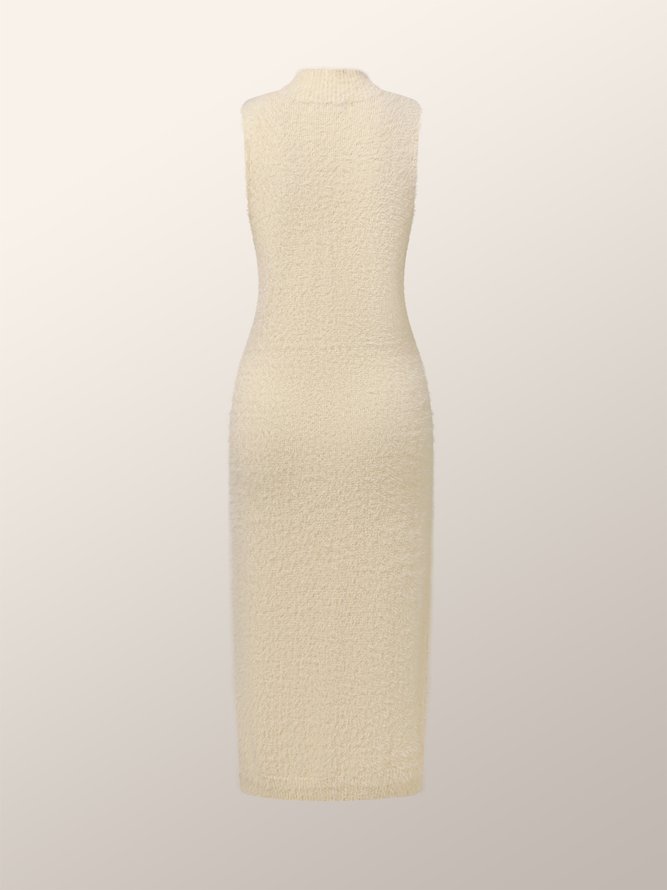 Robes Femmes Plain Hiver Élégant Naturel Mi-longue Col Roulé S-ligne Élasticité moyenne Jupe hanche