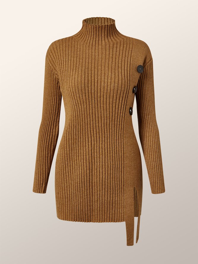 Pull Plain Automne Urbain Acrylique Ample Col Roulé Régulier Régulier Régulier Taille pour Femmes