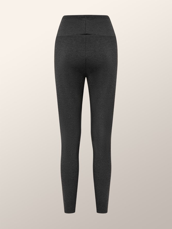 Pantalons De Yoga Décontracté Plain Hiver Polyester Poids lourd Pantalon coupe slim Long S-ligne Élasticité moyenne pour Femmes
