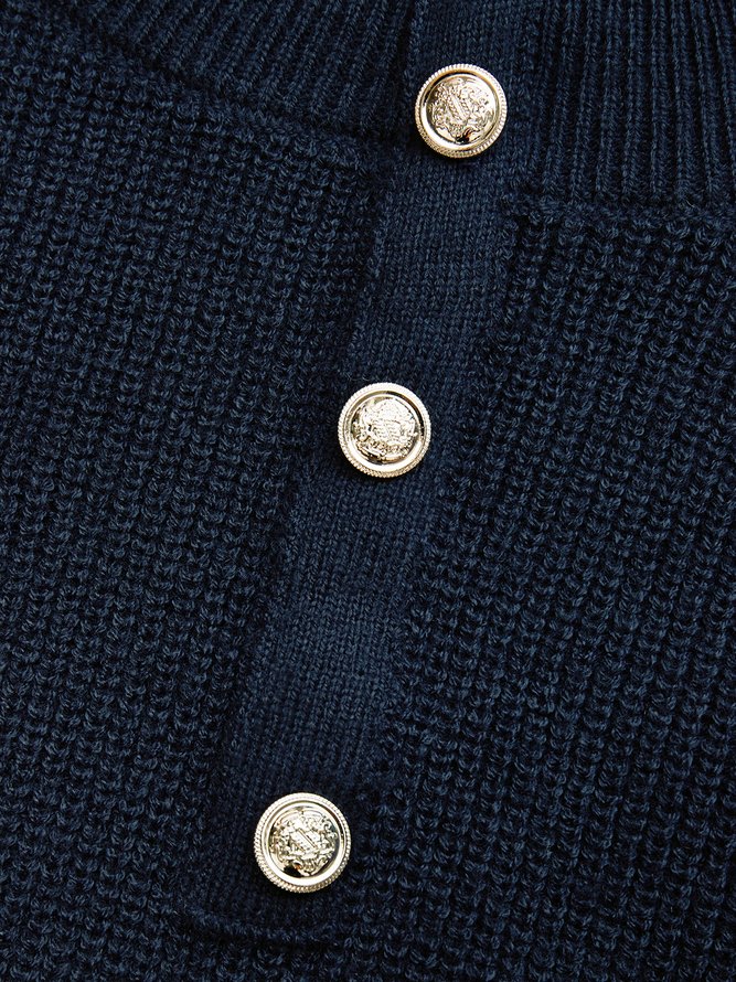 Pull Plain Hiver Urbain Acrylique Micro-Élasticité Ample Faire la navette Manches Longues Régulier pour Femmes