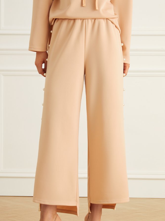Décontracté Pantalons Décontracté Plain Hiver Polyester Quotidien Ample Pantalon à la cheville Pantalons à Jambe Large H-ligne pour Femmes