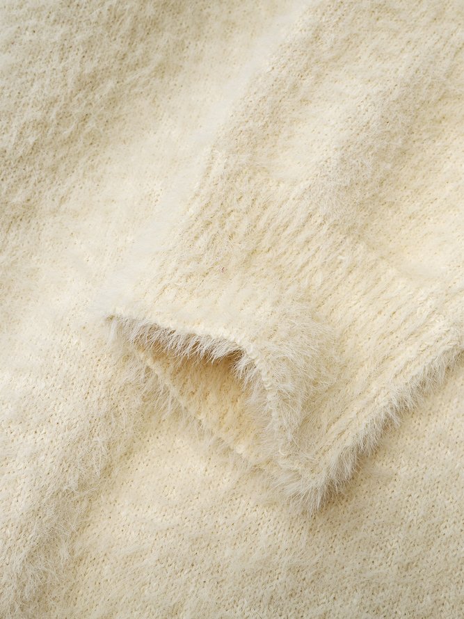 Pull Manteau Femmes Plain Hiver Élégant Acrylique Quotidien Ample Long H-ligne Élasticité moyenne