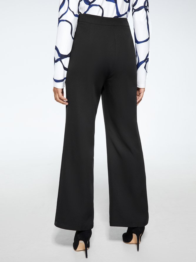 Femmes Plain Automne Urbain Polyester Quotidien Coupe Régulière Droit Pantalons Régulier Régulier Taille Mode Pantalons