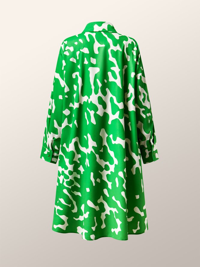 Robes Pois Automne Urbain Polyester Naturel Quotidien Ample Midi Normal pour Femme